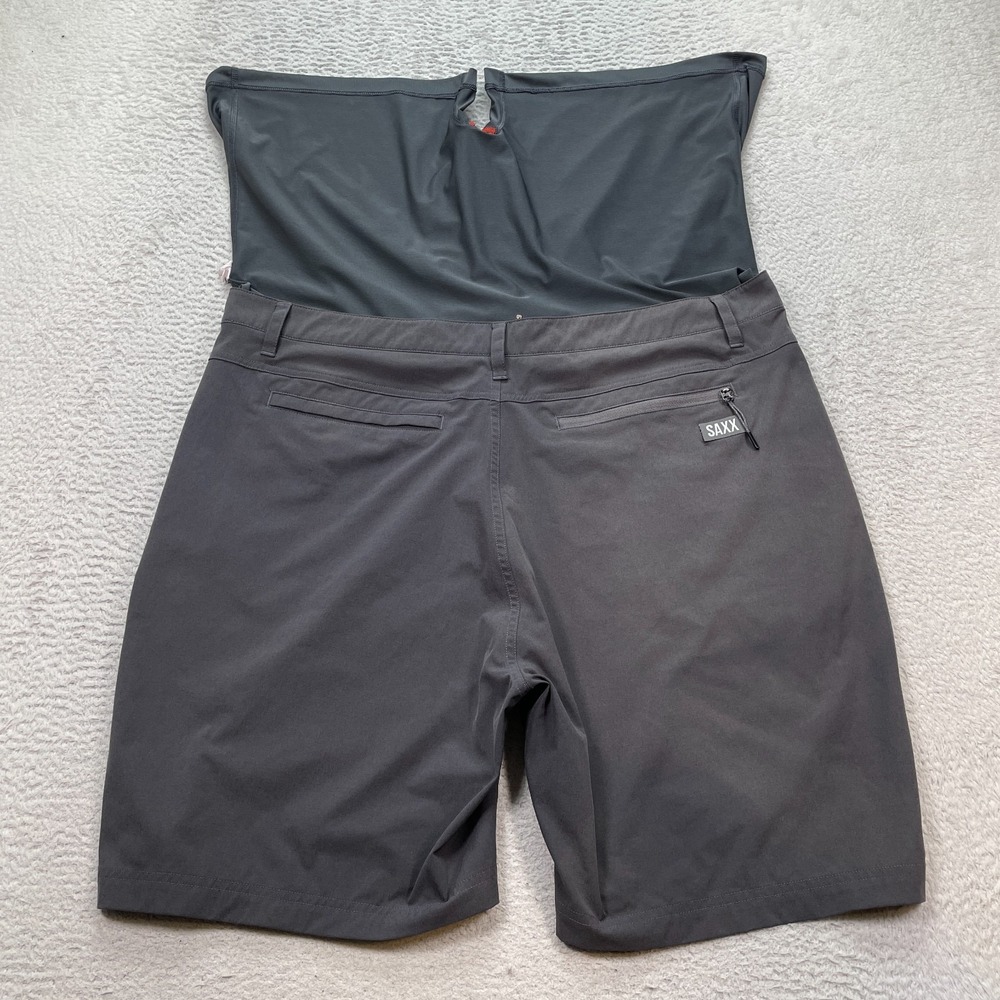 Saxx Go To Town 2 n 1 Shorts Mens Size 40 Gray Ballpark Pouch 8" - Picture 6 of 12